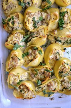 Butternut squash & sausage stuffed shells