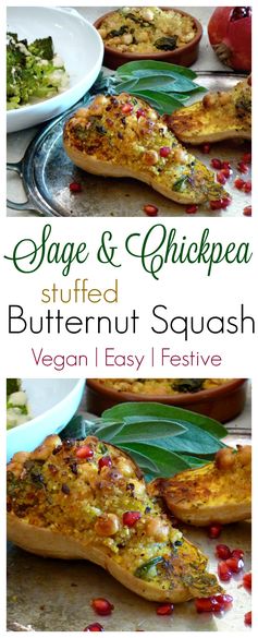 Butternut Squash stuffed with Chickpea, Sage & Bulghur Wheat