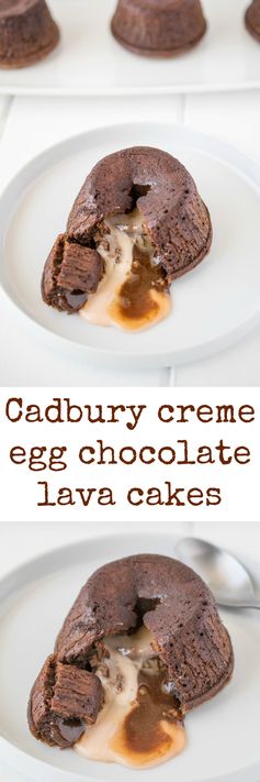 Cadbury creme egg chocolate lava cakes