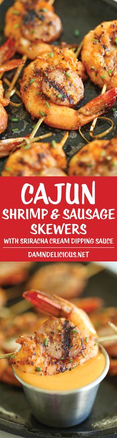 Cajun Shrimp and Sausage Skewers