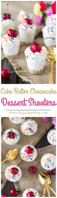 Cake Batter Cheesecake Dessert Shooters