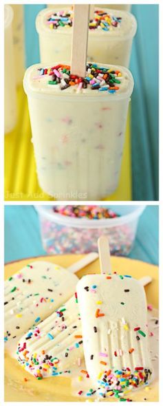 Cake Batter Popsicles