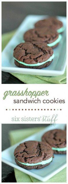 Cake Mix Grasshopper Sandwich Cookies