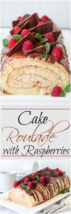 Cake Roulade with Rasperries