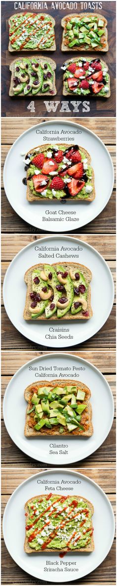 California Avocado Toasts – 4 Ways