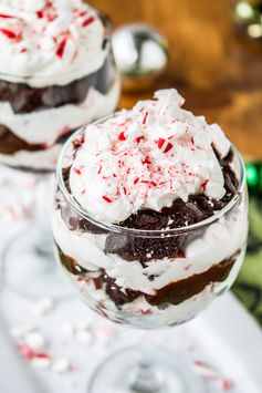 Candy Cane Brownie Trifle