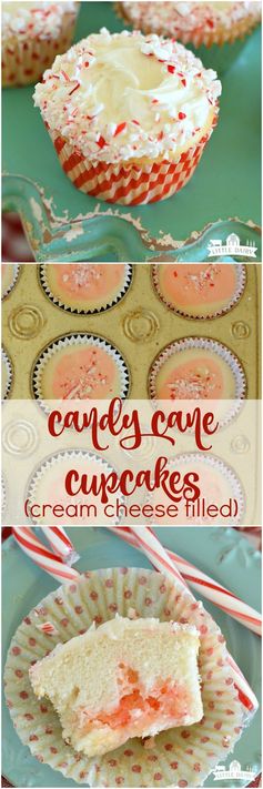 Candy Cane Cupcakes (cream cheese filled