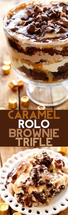 Caramel ROLO Brownie Trifle