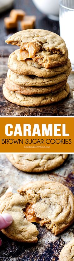 Caramel Stuffed Brown Sugar Cookies