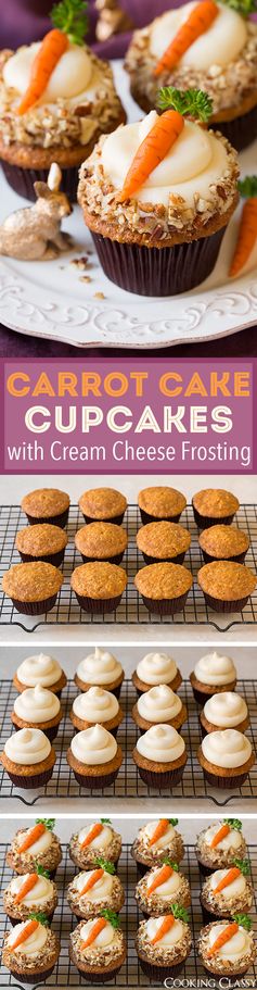 Carrot Cake Cupcakes with Cream Cheese Frosting