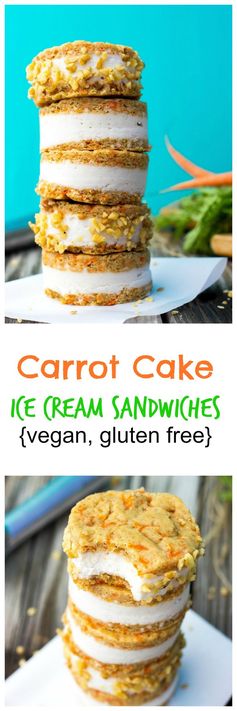 Carrot Cake Ice Cream Sandwiches (vegan & gluten free