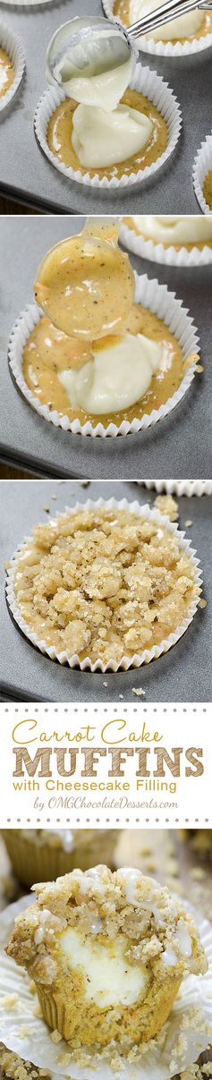 Carrot Cake Muffins with Cheesecake Filling