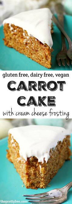 Carrot Cake with Cream Cheese Frosting (Gluten Free, Vegan