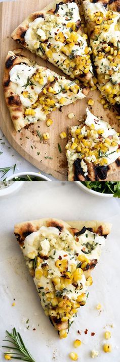 Charred Corn and Rosemary Grilled Pizza