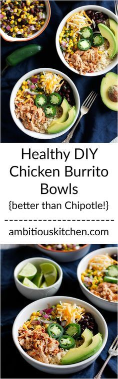 Cheap & Healthy Meal Prep Idea: Better Than Chipotle DIY Chicken Burrito Bowls