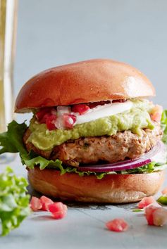 Cheddar Jalapeno Chicken Burgers with Guacamole