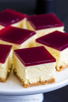 Cheesecake Bars with Wine Gelée