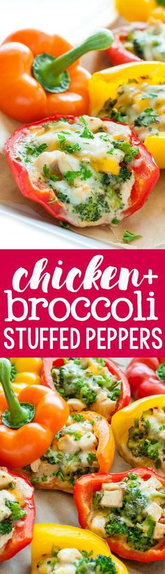 Cheesy Chicken and Broccoli Stuffed Peppers