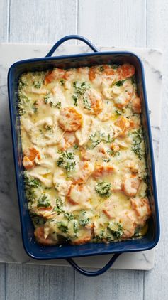 Cheesy Chicken and Sweet Potato Casserole