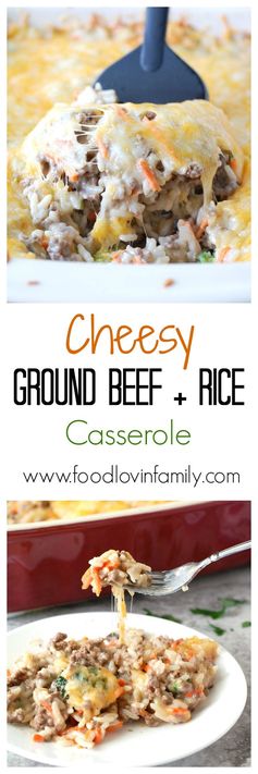 Cheesy Ground Beef And Rice Casserole