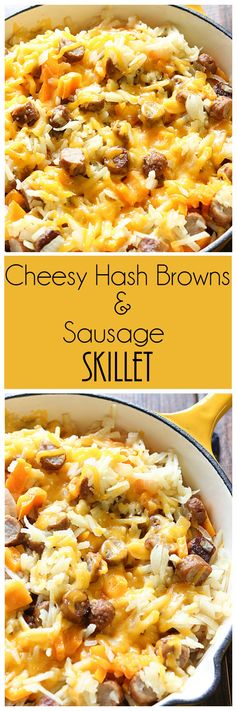 Cheesy Hash Browns and Sausage Skillet