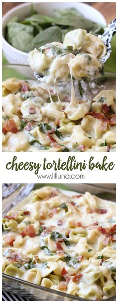 Cheesy Tortellini Spinach Bake