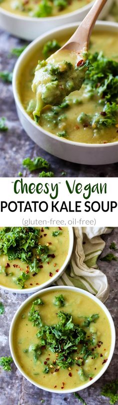 Cheesy Vegan Potato Kale Soup