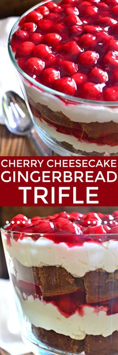 Cherry Cheesecake Gingerbread Trifle