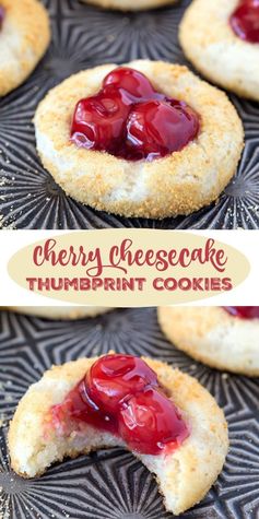 Cherry Cheesecake Thumbprint Cookies