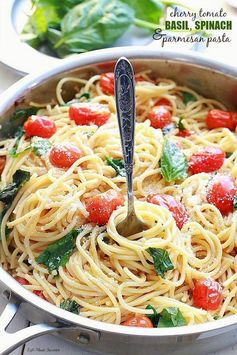 Cherry Tomato, Basil, Spinach and Parmesan Pasta