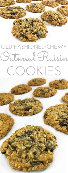 Chewy Oatmeal Raisin Cookies