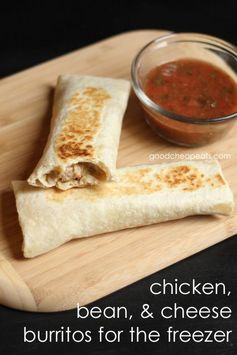 Chicken, Bean, and Cheese Burritos for the Freezer