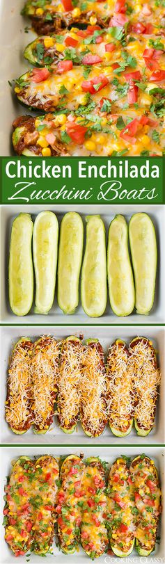 Chicken Enchilada Zucchini Boats