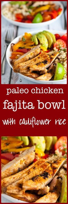 Chicken Fajita Bowl with Cauliflower Rice