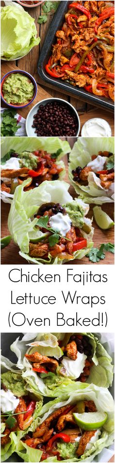 Chicken Fajitas Lettuce Wraps (Oven Baked!