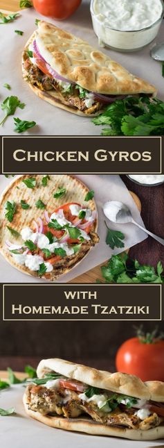 Chicken Gyros with Homemade Tzatziki Sauce