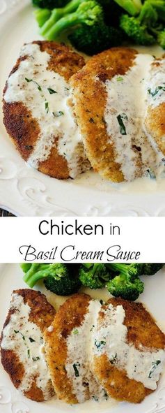 Chicken in Basil Cream Sauce