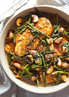 Chicken Marsala with Mushrooms and Asparagus