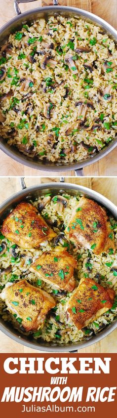 Chicken Thighs with Mushroom Rice