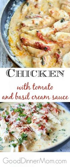 Chicken with Tomato and Basil Cream Sauce