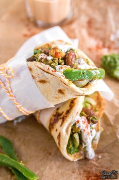 Chickpea & Bean Pesto Pita Wraps