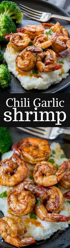 Chili Garlic Shrimp from Barefeet in the Kitchen