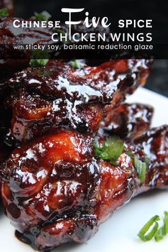 Chinese 5 Spice Chicken Wings With Soy, Balsamic Reduction Glaze