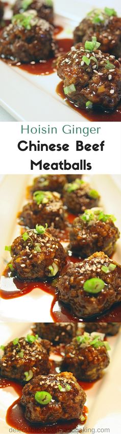 Chinese Beef Meatballs with Hoisin Ginger Sauce