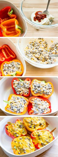 Chipotle Black Bean & Corn Stuffed Peppers