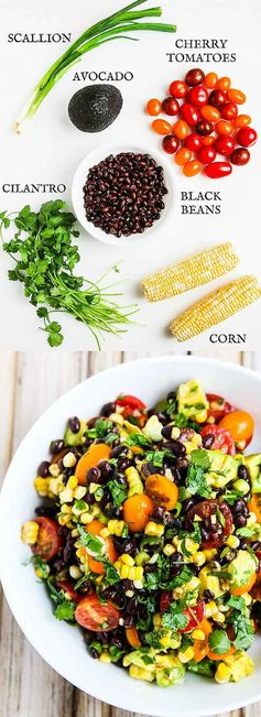 Chipotle Black Bean Tomato Corn Avocado Salad