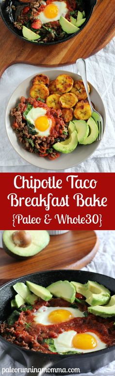 Chipotle Taco Breakfast Skillet Bake (Paleo & Whole30