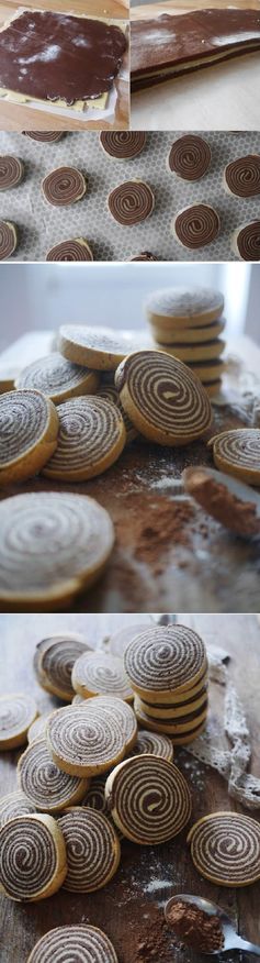 Chocolate and Vanilla Shortbread Spiral