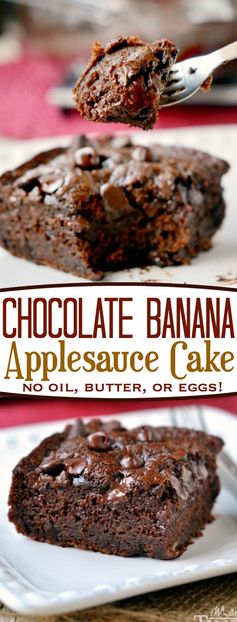 Chocolate Banana Applesauce Cake