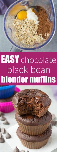 Chocolate Black Bean Blender Muffins (High Protein